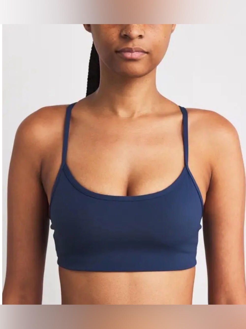 VUORI Stretch-Fabric Allthefeels Sports Bra - Navy, Size S